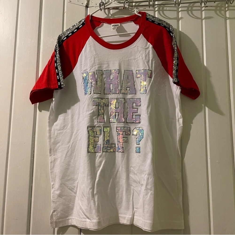 VS. PINK bling holiday tee-large new